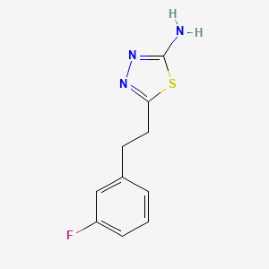 molecular formula C10H10FN3S B13683324 5-(3-Fluorophenethyl)-1,3,4-thiadiazol-2-amine 