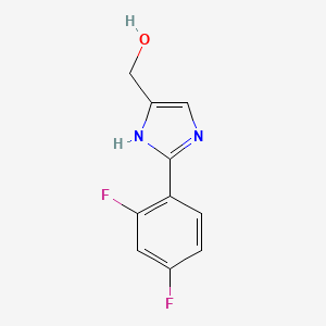 molecular formula C10H8F2N2O B13683414 2-(2,4-Difluorophenyl)imidazole-5-methanol 