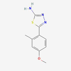 molecular formula C10H11N3OS B13683423 5-(4-Methoxy-2-methylphenyl)-1,3,4-thiadiazol-2-amine 