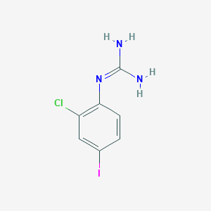 molecular formula C7H7ClIN3 B13683475 1-(2-Chloro-4-iodophenyl)guanidine 