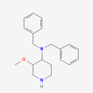 molecular formula C20H26N2O B13683507 3-Methoxy-N,N-bis(phenylmethyl)-4-piperidinamine 