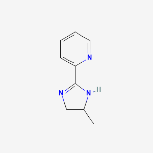 molecular formula C9H11N3 B13683523 2-(5-Methyl-4,5-dihydro-2-imidazolyl)pyridine 