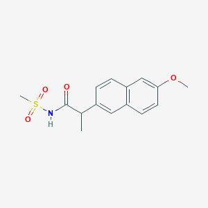 molecular formula C15H17NO4S B13683534 2-(6-Methoxy-2-naphthyl)-N-(methylsulfonyl)propanamide 