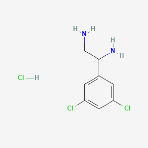 molecular formula C8H11Cl3N2 B13683549 1-(3,5-Dichlorophenyl)ethane-1,2-diamine Hydrochloride 