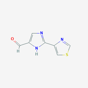 molecular formula C7H5N3OS B13683553 2-(4-Thiazolyl)imidazole-5-carbaldehyde 