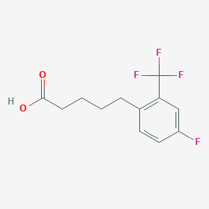 molecular formula C12H12F4O2 B13683558 5-[4-Fluoro-2-(trifluoromethyl)phenyl]pentanoic Acid 