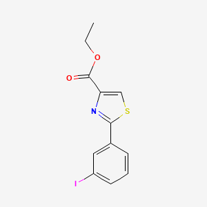 molecular formula C12H10INO2S B13683561 Ethyl 2-(3-Iodophenyl)thiazole-4-carboxylate 