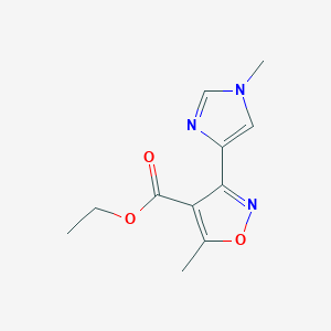 molecular formula C11H13N3O3 B13683571 ethyl 5-methyl-3-(1-methyl-1H-imidazol-4-yl)isoxazole-4-carboxylate 