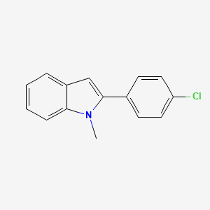 molecular formula C15H12ClN B13683586 2-(4-chlorophenyl)-1-methyl-1H-indole CAS No. 5905-11-3