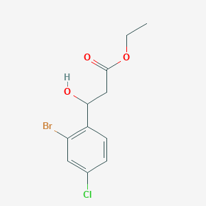 molecular formula C11H12BrClO3 B13683596 Ethyl 3-(2-bromo-4-chlorophenyl)-3-hydroxypropanoate 