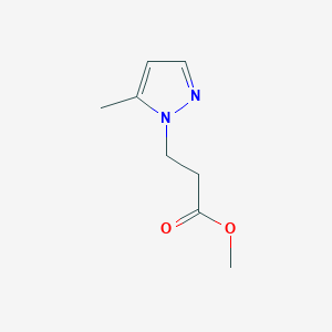 molecular formula C8H12N2O2 B13683613 Methyl 3-(5-methyl-1H-pyrazol-1-YL)propanoate 