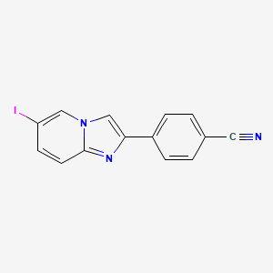 molecular formula C14H8IN3 B13683620 4-(6-Iodoimidazo[1,2-a]pyridin-2-yl)benzonitrile 
