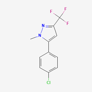 molecular formula C11H8ClF3N2 B13683640 5-(4-Chlorophenyl)-1-methyl-3-(trifluoromethyl)pyrazole 