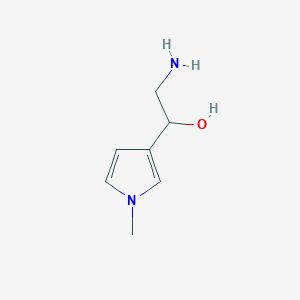 molecular formula C7H12N2O B13683657 2-Amino-1-(1-methyl-3-pyrrolyl)ethanol 