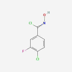 molecular formula C7H4Cl2FNO B13683681 4-chloro-3-fluoro-N-hydroxybenzenecarboximidoyl chloride 
