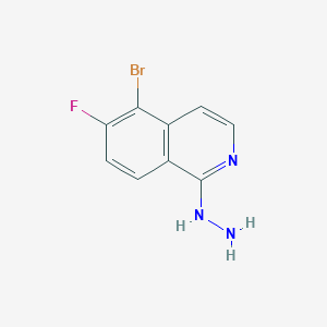 molecular formula C9H7BrFN3 B13683684 5-Bromo-6-fluoro-1-hydrazinylisoquinoline 