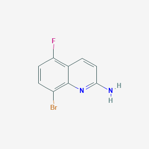 molecular formula C9H6BrFN2 B13683719 8-Bromo-5-fluoroquinolin-2-amine CAS No. 1697090-08-6