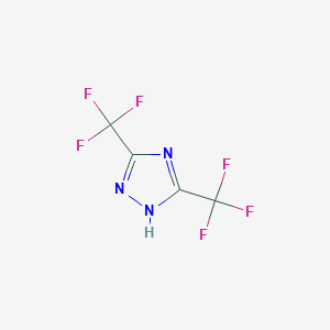 molecular formula C4HF6N3 B1368372 3,5-bis(trifluoromethyl)-1H-1,2,4-triazole CAS No. 709-62-6