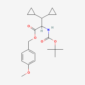 molecular formula C22H31NO5 B13683724 4-Methoxybenzyl 2-(Boc-amino)-3,3-dicyclopropylpropanoate 