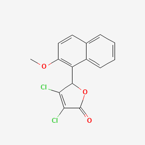molecular formula C15H10Cl2O3 B13683746 3,4-Dichloro-5-(2-methoxy-1-naphthyl)furan-2(5H)-one 