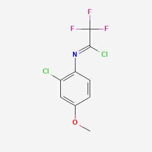 molecular formula C9H6Cl2F3NO B13683751 N-(2-Chloro-4-methoxyphenyl)-2,2,2-trifluoroacetimidoyl Chloride 