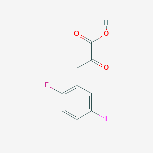molecular formula C9H6FIO3 B13683760 3-(2-Fluoro-5-iodophenyl)-2-oxopropanoic acid 