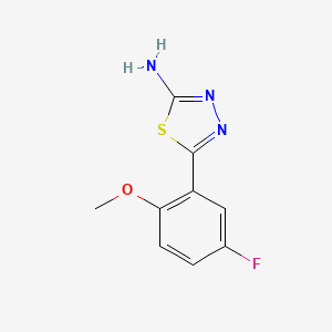 molecular formula C9H8FN3OS B13683782 2-Amino-5-(5-fluoro-2-methoxyphenyl)-1,3,4-thiadiazole 