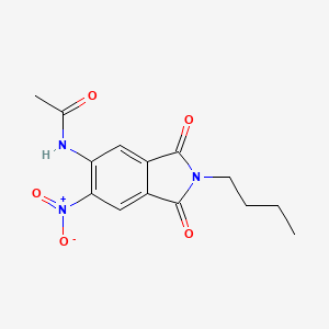 molecular formula C14H15N3O5 B13683802 N-(2-Butyl-6-nitro-1,3-dioxo-5-isoindolinyl)acetamide 