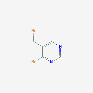 molecular formula C5H4Br2N2 B13683809 4-Bromo-5-(bromomethyl)pyrimidine 