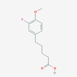 molecular formula C12H15FO3 B13683829 5-(3-Fluoro-4-methoxyphenyl)pentanoic acid 