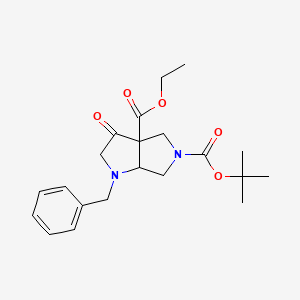 molecular formula C21H28N2O5 B13683843 Ethyl 1-Benzyl-5-Boc-3-oxooctahydropyrrolo[3,4-b]pyrrole-3a-carboxylate 