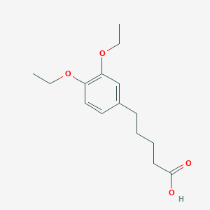 molecular formula C15H22O4 B13683851 5-(3,4-Diethoxyphenyl)pentanoic acid 