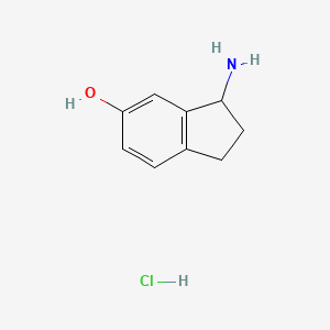molecular formula C9H12ClNO B13683869 3-Amino-2,3-dihydro-1h-inden-5-ol hydrochloride CAS No. 168903-13-7