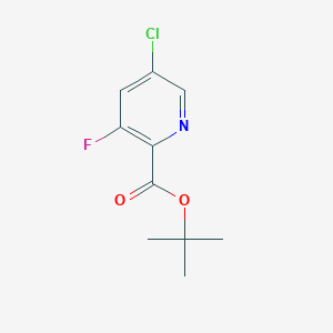 molecular formula C10H11ClFNO2 B13683916 tert-Butyl 5-chloro-3-fluoropicolinate 