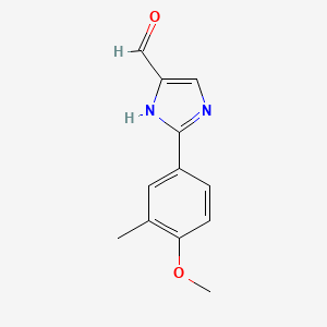 molecular formula C12H12N2O2 B13683920 2-(4-Methoxy-3-methylphenyl)-1H-imidazole-5-carbaldehyde 