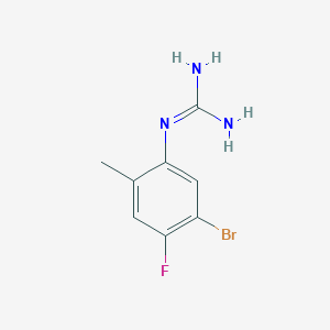 molecular formula C8H9BrFN3 B13683931 1-(5-Bromo-4-fluoro-2-methylphenyl)guanidine 