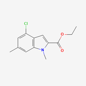 molecular formula C13H14ClNO2 B13683952 Ethyl 4-Chloro-1,6-dimethyl-1H-indole-2-carboxylate 