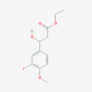 molecular formula C12H15FO4 B13683964 Ethyl 3-(3-fluoro-4-methoxyphenyl)-3-hydroxypropanoate 