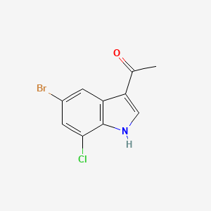 molecular formula C10H7BrClNO B13684056 3-Acetyl-5-bromo-7-chloroindole 