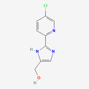 molecular formula C9H8ClN3O B13684065 2-(5-Chloro-2-pyridyl)imidazole-5-methanol 