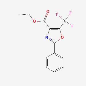 molecular formula C13H10F3NO3 B13684096 Ethyl 2-phenyl-5-(trifluoromethyl)oxazole-4-carboxylate 