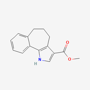 molecular formula C15H15NO2 B13684105 Methyl 1,4,5,6-tetrahydrobenzo[6,7]cyclohepta[1,2-b]pyrrole-3-carboxylate 