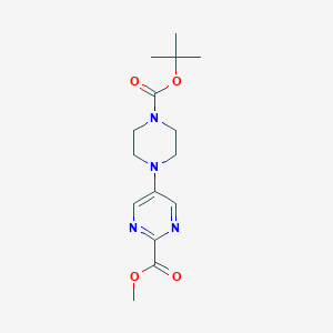 molecular formula C15H22N4O4 B13684131 Methyl 5-(4-Boc-1-piperazinyl)pyrimidine-2-carboxylate 