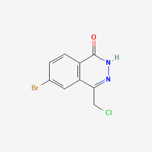 molecular formula C9H6BrClN2O B13684144 6-Bromo-4-(chloromethyl)phthalazin-1(2H)-one 