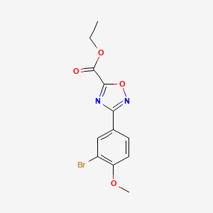 molecular formula C12H11BrN2O4 B13684190 Ethyl 3-(3-bromo-4-methoxyphenyl)-1,2,4-oxadiazole-5-carboxylate 