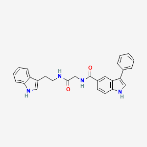 molecular formula C27H24N4O2 B13684205 N-[2-[[2-(3-Indolyl)ethyl]amino]-2-oxoethyl]-3-phenyl-1H-indole-5-carboxamide 