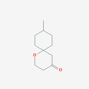 molecular formula C11H18O2 B13684218 9-Methyl-1-oxaspiro[5.5]undecan-4-one 