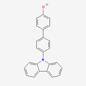molecular formula C24H17NO B13684276 4'-Carbazol-9-yl-biphenyl-4-ol 