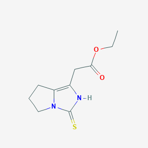 molecular formula C10H14N2O2S B13684289 Ethyl 2-(3-Thioxo-3,5,6,7-tetrahydro-2H-pyrrolo[1,2-c]imidazol-1-yl)acetate 