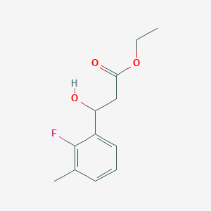 molecular formula C12H15FO3 B13684301 Ethyl 3-(2-Fluoro-3-methylphenyl)-3-hydroxypropanoate 